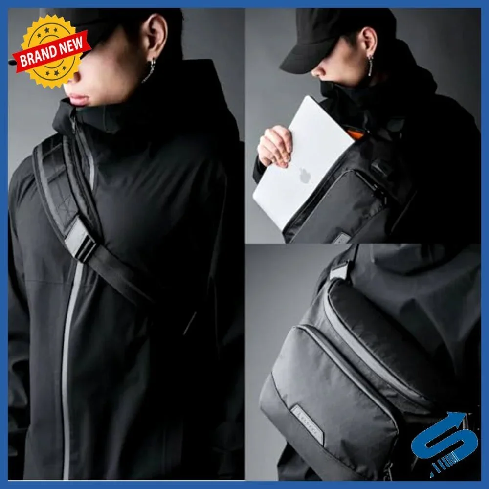 8L RFID-Blocking Sling Laptop Bag with USB Port & Lockable Zippers